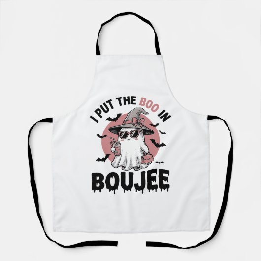 Boujee spook Halloween vintage graveerontwerp_1 Schort (Voorkant)