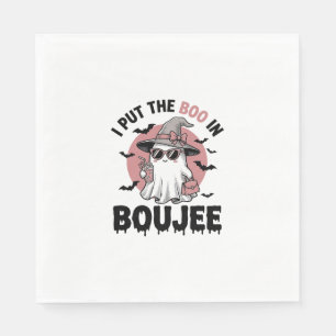 Boujee spook Halloween vintage graveerontwerp_1 Servet