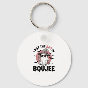 Boujee spook Halloween vintage graveerontwerp_1 Sleutelhanger