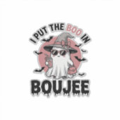 Boujee spook Halloween vintage graveerontwerp_1 Sticker (Voorkant)