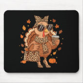 Boujee Turkey Leopard Preppy Fall Thanksgiving Pum Muismat (Voorkant)