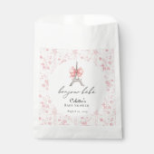 Boujour Bebe Paris Frans Toile Roze Baby shower Bedankzakje (Voorkant)