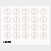 Boujour Bebe Paris Frans Toile Roze Baby shower Ronde Sticker (Vel)