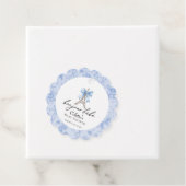 Boujour Bebe Paris Franse Toile Blauw Baby shower Bedankjes Labels (In situ)