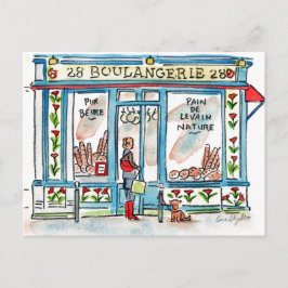 BOULANGERIE 28 Paris waterverf Briefkaart