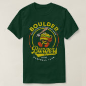 Boulder Burgers Retro Minor League Baseball Team T-shirt (Design voorkant)