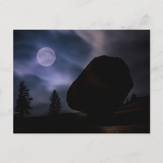 Boulder by Moonlight Yosemite National Park Briefkaart (Voorkant)
