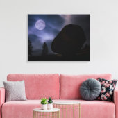 Boulder by Moonlight Yosemite National Park Canvas Afdruk (Insitu (Woonkamer))