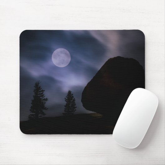 Boulder by Moonlight Yosemite National Park Muismat (Met muis)