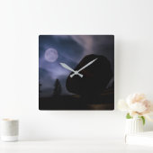 Boulder by Moonlight Yosemite National Park Vierkante Klok (Huis)