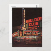 Boulder Club  Vegas Casino Post Kaart Neon (Voorkant / Achterkant)