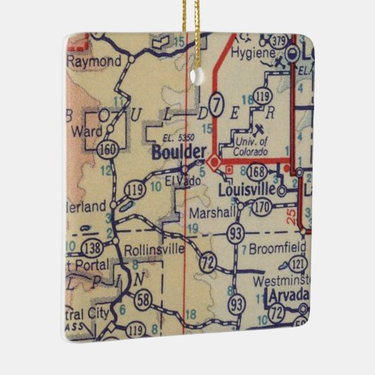 Boulder CO Map Keramisch Ornament (Rechts)
