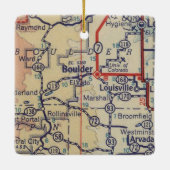 Boulder CO Map Keramisch Ornament (Achterkant)