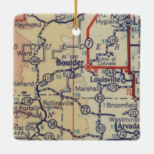 Boulder CO Map Keramisch Ornament