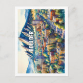 Boulder Colorado Beroemde Reisplekken waterverf Briefkaart (Voorkant)