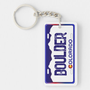Boulder Colorado blauw licentie bord sleutelhanger