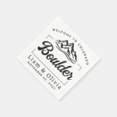 Boulder Colorado Bruiloft Minimalistisch Welkom Servet (Hoek)