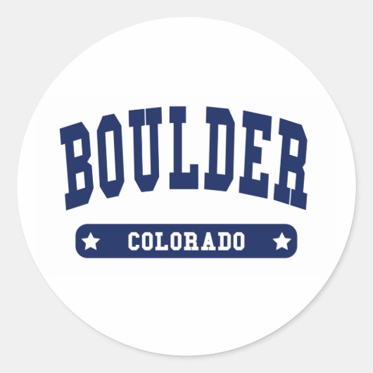 Boulder Colorado College Style op shirten Ronde Sticker (Voorkant)