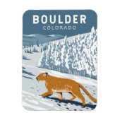 Boulder Colorado Cougar Retro Travel Art  Magneet (Verticaal)