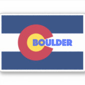 Boulder Colorado Flag Sticker (Voorkant)