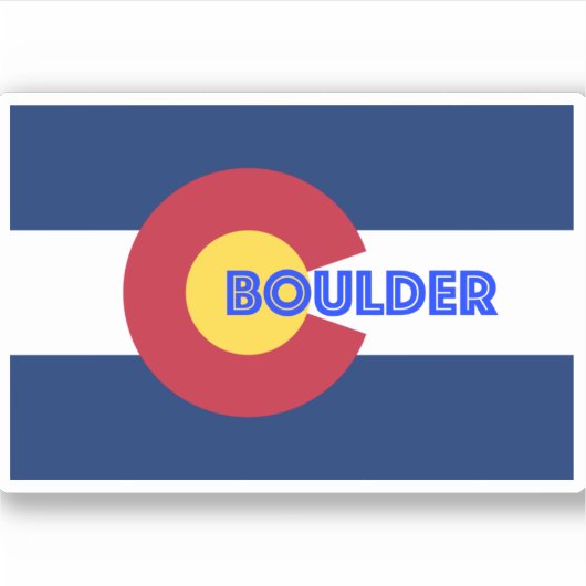 Boulder Colorado Flag Sticker (Voorkant)