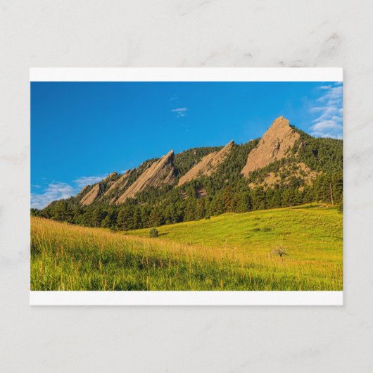 Boulder Colorado Flatiron Sunrise Golden Light Briefkaart (Voorkant)