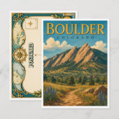Boulder Colorado Flatirons GeoSaga Briefkaart (Voorkant / Achterkant)