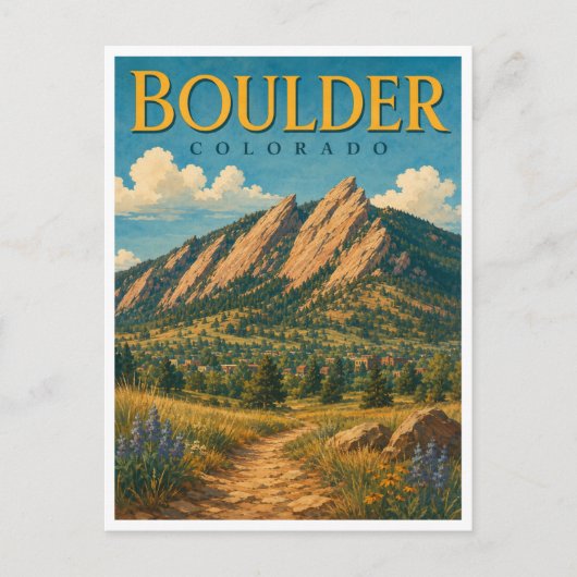 Boulder Colorado Flatirons GeoSaga Briefkaart (Voorkant)