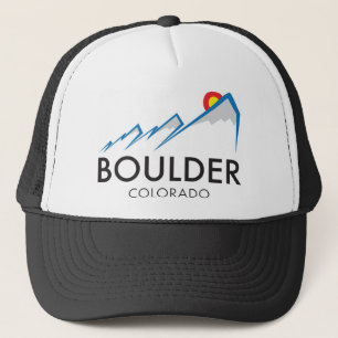Boulder Colorado Flatirons Logo op Light Apparel Trucker Pet