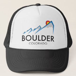 Boulder Colorado Flatirons Logo op Light Apparel Trucker Pet
