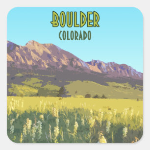 Boulder Colorado Flatirons Mountains  Vierkante Sticker