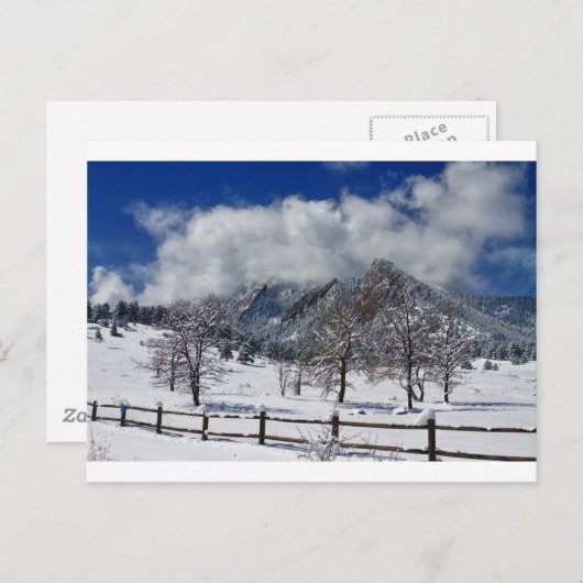 Boulder Colorado Flatirons Snowy Landscape Uitzich Briefkaart (Voorkant / Achterkant)