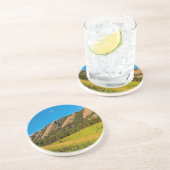 Boulder Colorado Flatirons Sunrise Golden Light Zandsteen Onderzetter (Zijkant)