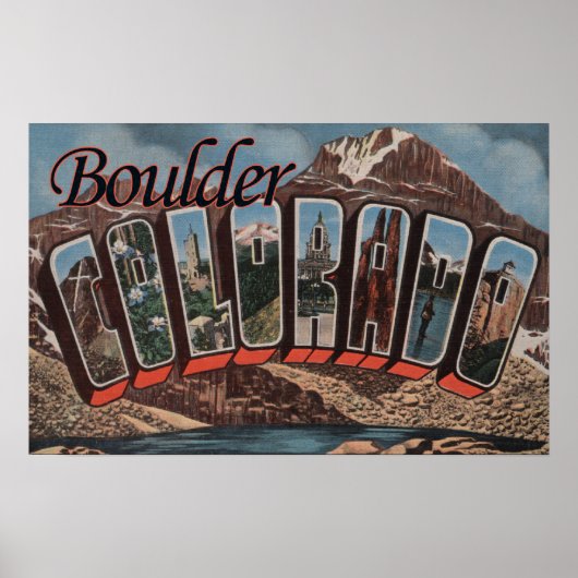 Boulder, Colorado - Grote letterscènes Poster (Voorkant)