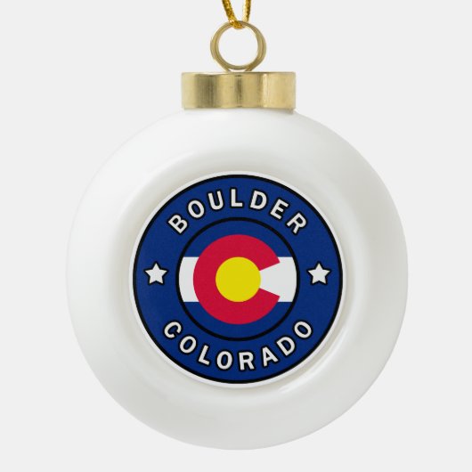 Boulder Colorado Keramische Bal Ornament (Voorkant)