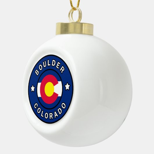 Boulder Colorado Keramische Bal Ornament (Rechts)