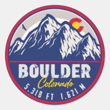 Boulder Colorado Retro Sunset Mountain Souvenirs