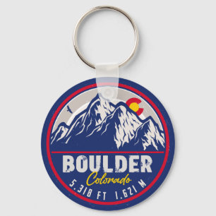 Boulder Colorado Retro Sunset Mountain Souvenirs Sleutelhanger