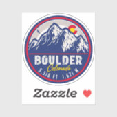 Boulder Colorado Retro Sunset Mountain Souvenirs Sticker (Vel)