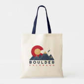 Boulder Colorado Retro Sunset Mountain Souvenirs Tote Bag (Achterkant)