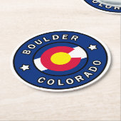 Boulder Colorado Ronde Kartonnen Onderzetter (Gebogen)