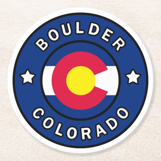 Boulder Colorado Ronde Kartonnen Onderzetter (Voorkant)