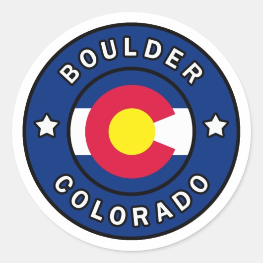 Boulder Colorado Ronde Sticker (Voorkant)
