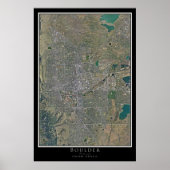 Boulder Colorado Satellite Poster Map (Voorkant)