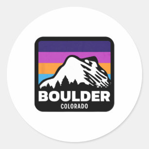 Boulder Colorado Skiën Snowboarden Familiereis 2 Ronde Sticker