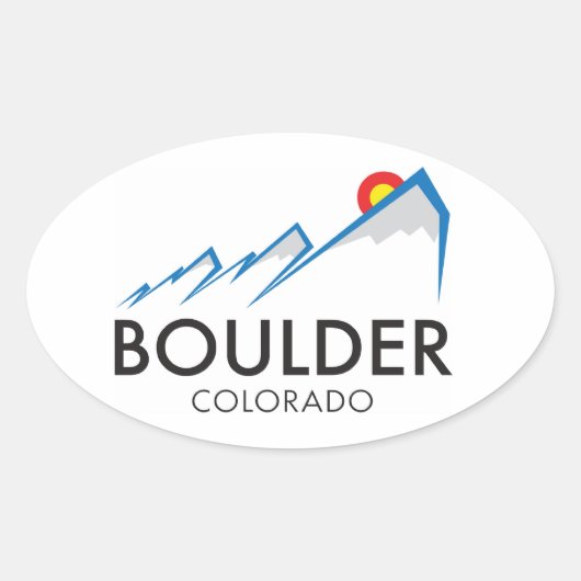 Boulder Colorado Sticker - Ovaal (Voorkant)