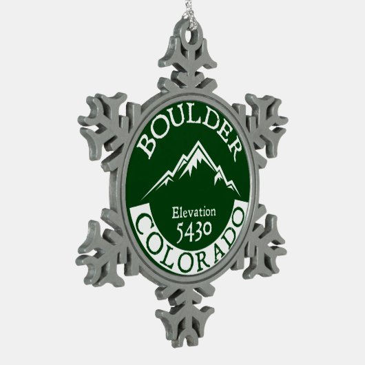 Boulder Colorado Tin Sneeuwvlok Ornament (Links)