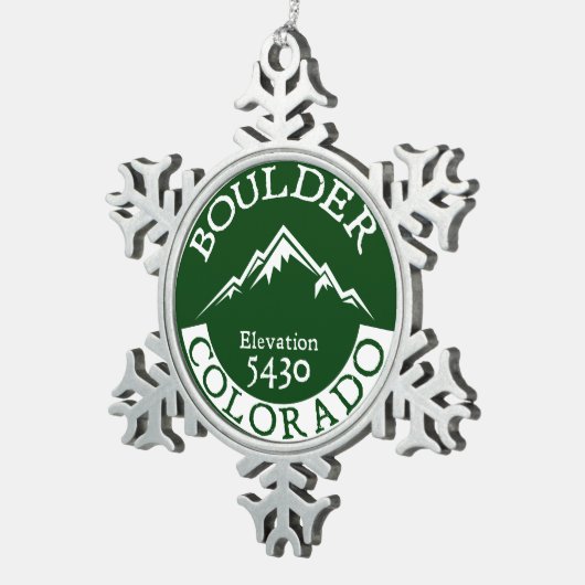 Boulder Colorado Tin Sneeuwvlok Ornament (Rechts)