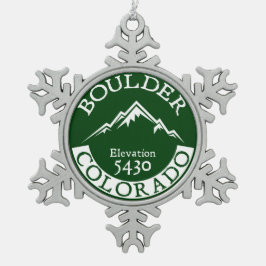 Boulder Colorado Tin Sneeuwvlok Ornament
