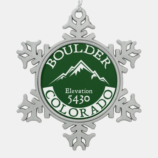 Boulder Colorado Tin Sneeuwvlok Ornament (Voorkant)